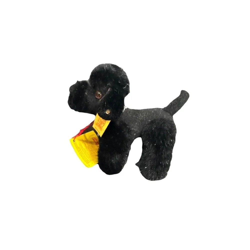 Steiff Mini Black Poodle w/tag And Mini Pekingese Dog Pet Toy Plush
